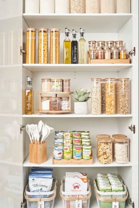 Pantry organization ideas! Obsessed with these glass food storage jars with bamboo lids!! #foodstoragecontainers #pantrystorage #pantryorganization #pantryideas #kitchenorganization

#LTKHome #LTKSaleAlert #LTKFindsUnder50