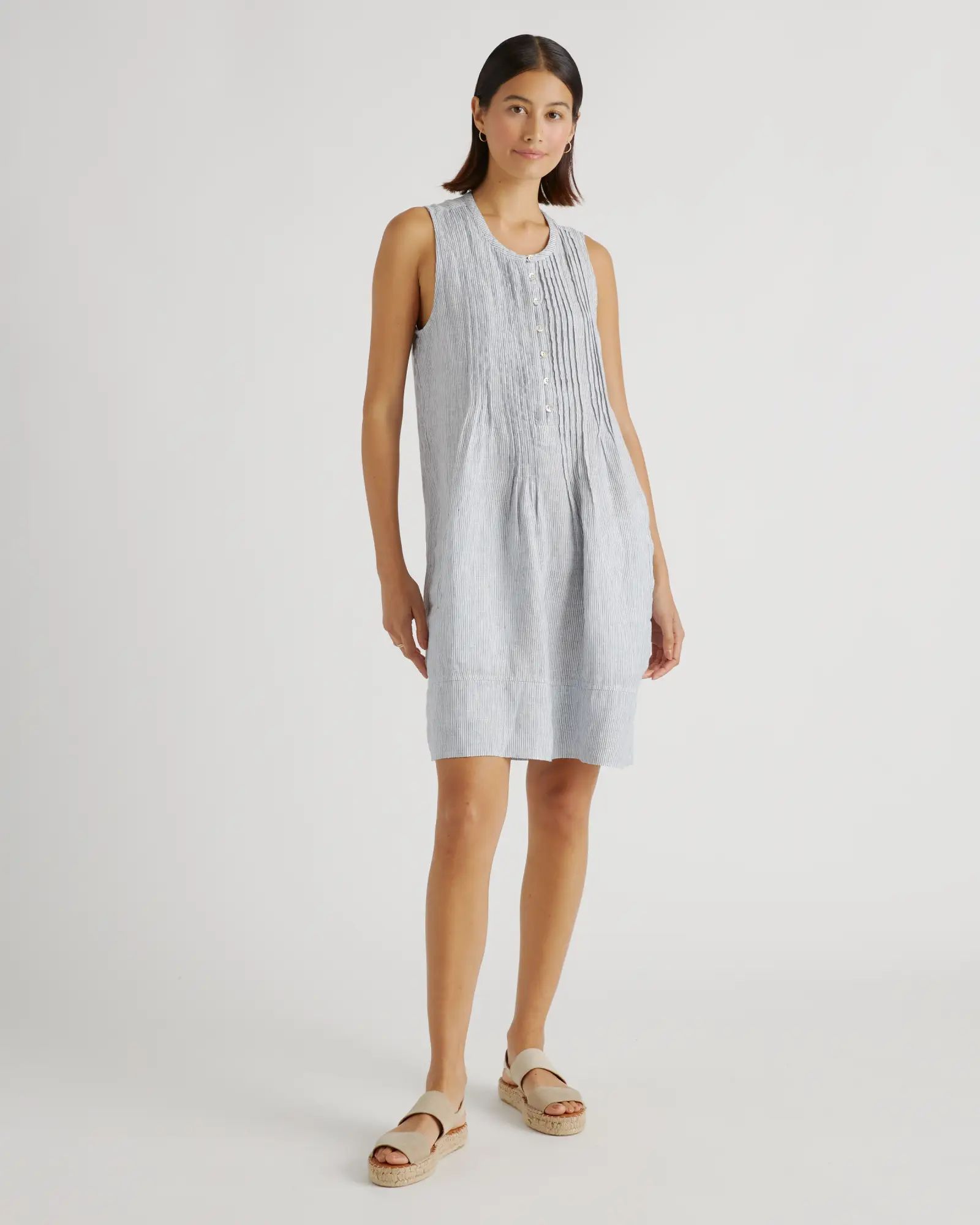 100% European Linen Sleeveless Swing Dress | Quince