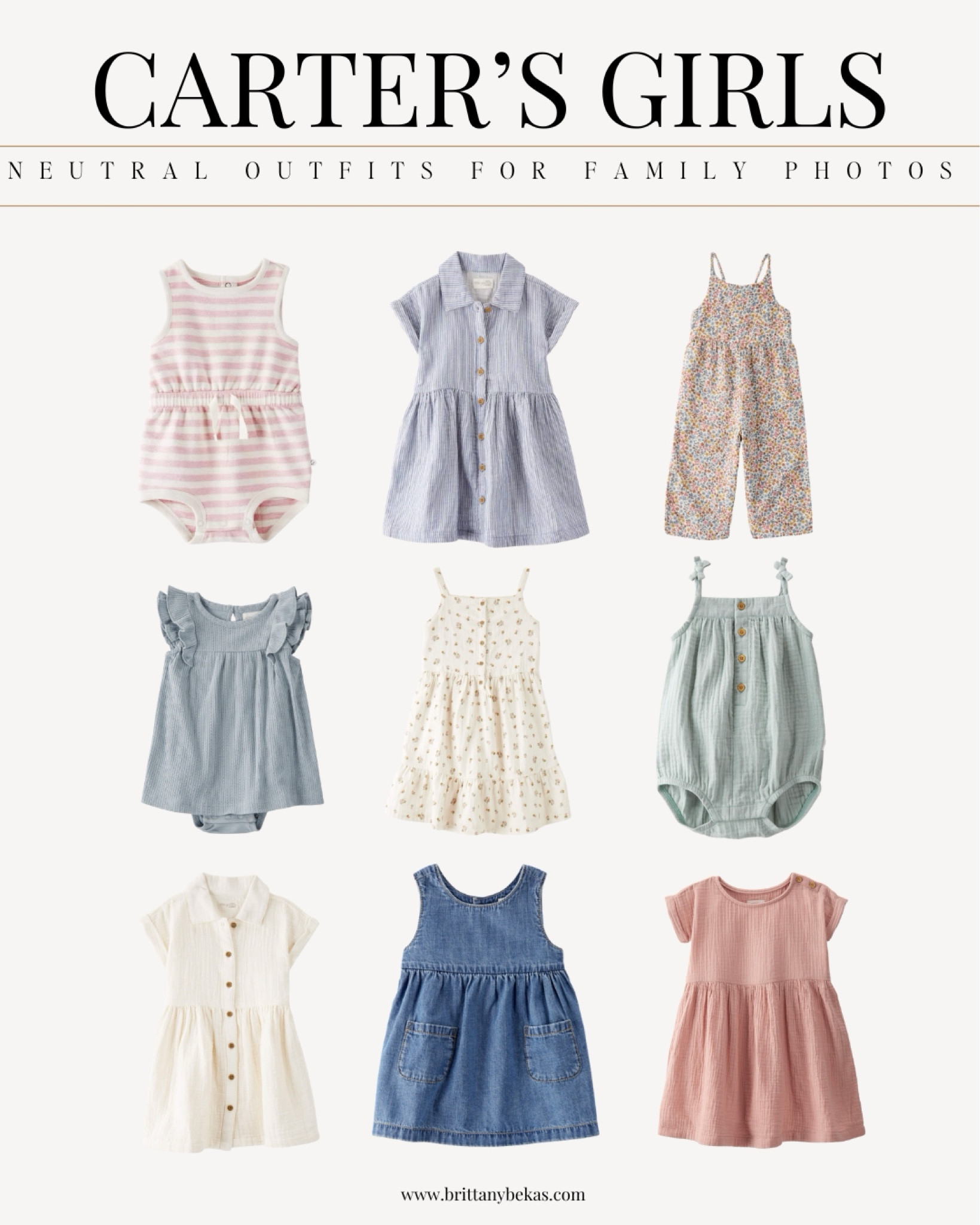 Toddler and baby girls outfits for spring and summer. These outfits are great options for little girls and baby girls for family photos. 

Family picture outfits - neutral outfits - carters - summer toddler girl outfits - summer baby girl outfits - summer girl - baby girl dress - gauze dress - linen dress - denim dress 

#LTKbaby #LTKfamily #LTKkids