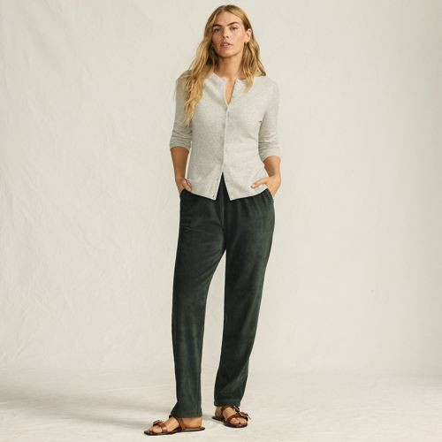 Women's Petite Sport Knit High Rise Corduroy Pants - Lands' End - Gray - S | Lands' End (US)