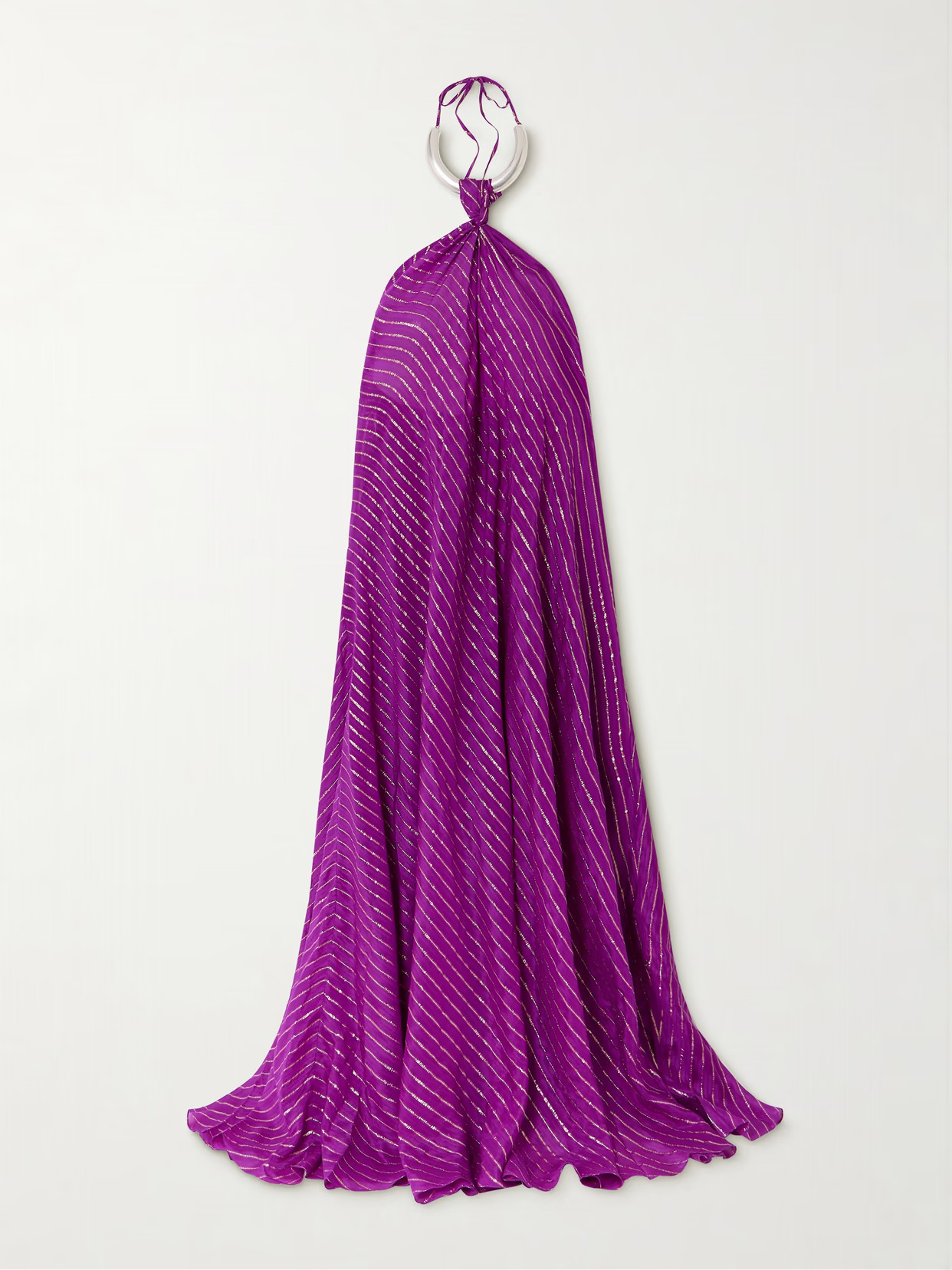 Johanna Ortiz - + Net Sustain Majestic Power Embellished Silk-blend Chiffon Halterneck Maxi Dress - Purple | NET-A-PORTER (US)