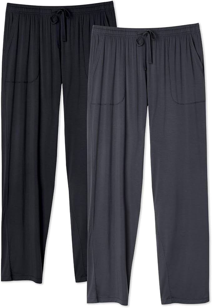 DAVID ARCHY Mens Pajama Pants Rayon Made from Bamboo, Comfy Lounge Pants with Pockets Sleepwear f... | Amazon (US)