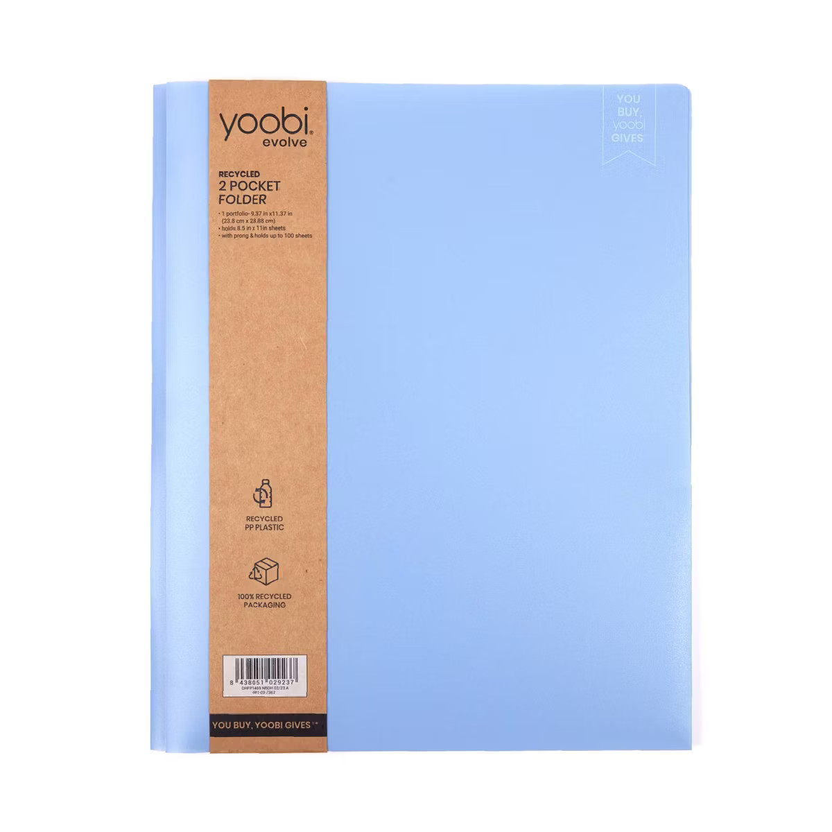 2 Pocket Plastic Folder Powder Blue - Yoobi™ | Target