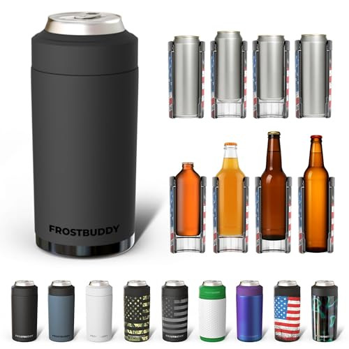 Frost Buddy Universal Buddy Can Cooler - Fits All - For Regular 12 & 16 oz or Slim-Size Bottles - Insulated Double-Walled Stainless Steel (Dark Night) | Amazon (US)