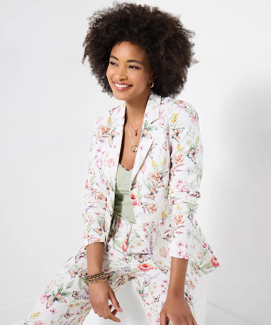Beautiful Butterfly Linen Blend Jacket | Joe Browns