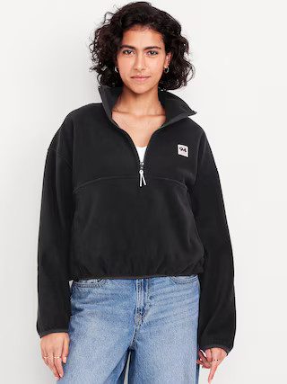 Oversized Performance Microfleece Cropped Half Zip | Old Navy (US)