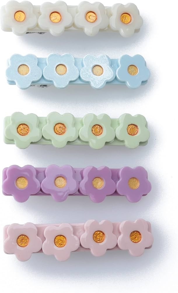 Sowaka 5 pcs Flower Hair Clips Acrylic Cute Alligator Clips Metal Non Slip Hair Accessories Headw... | Amazon (US)