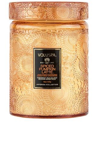 Spiced Pumpkin Latte Large Glass Jar Candle in Spiced Pumpkin Latte | Revolve Clothing (Global)