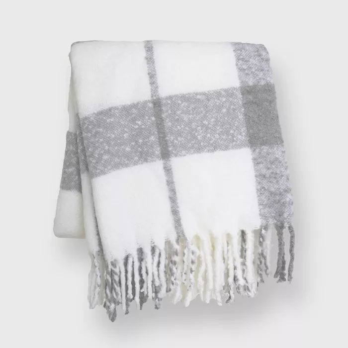 60"x50" Plaid Mohair Throw Blanket - EVERGRACE | Target