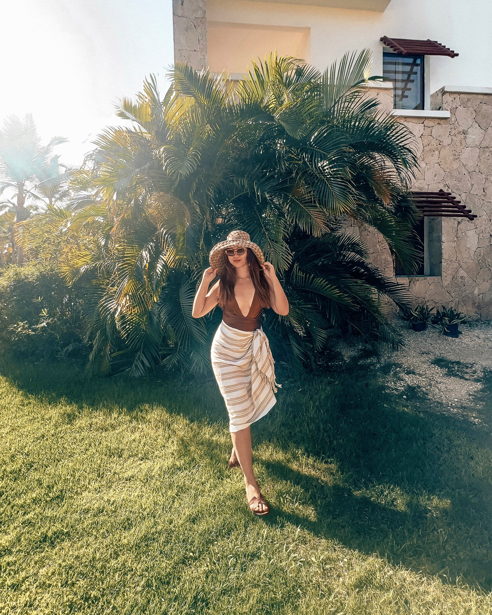 Hat: Gucci
Sunglasses: Prada
Swimsuit: Zimmermann
Coverup: Totême
Sandals: Hermes

Resort Wear, Resort Outfit, Resort Style, Beach Style, Tropical Style, Destination Outfit, Pool Style, OOTD

#LTKswim #LTKSeasonal #LTKtravel