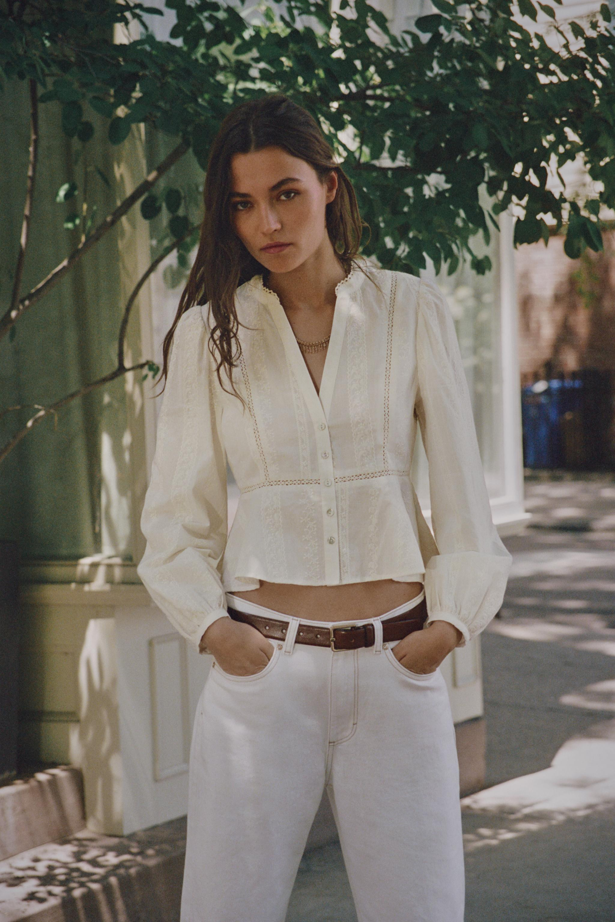 BLOUSE ROMANTIQUE BROD\u00c9E | Zara US