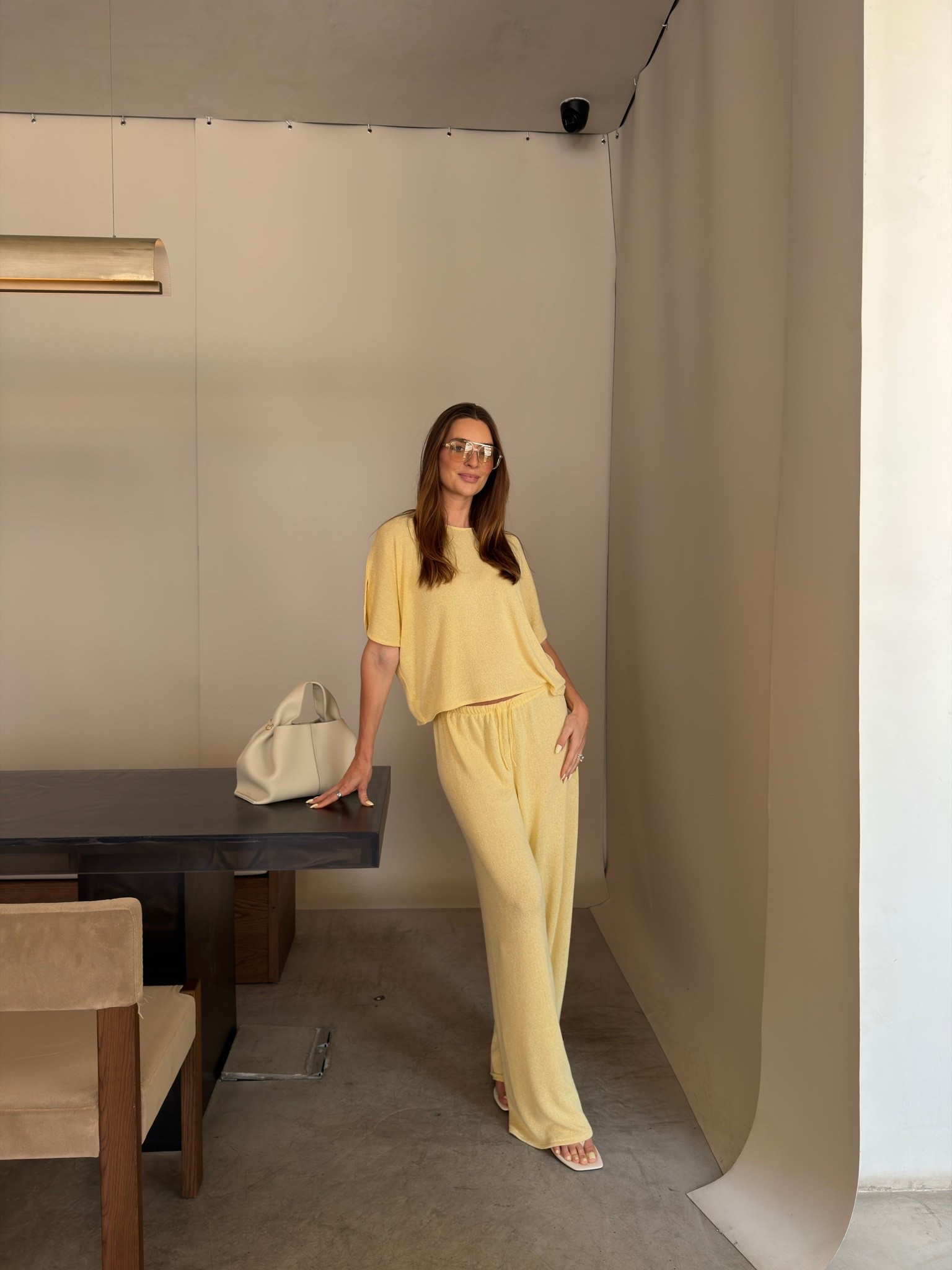 Zara knitted set, summer set, saint laurent gold frame glasses, Zara thong white sandals

#LTKsummer