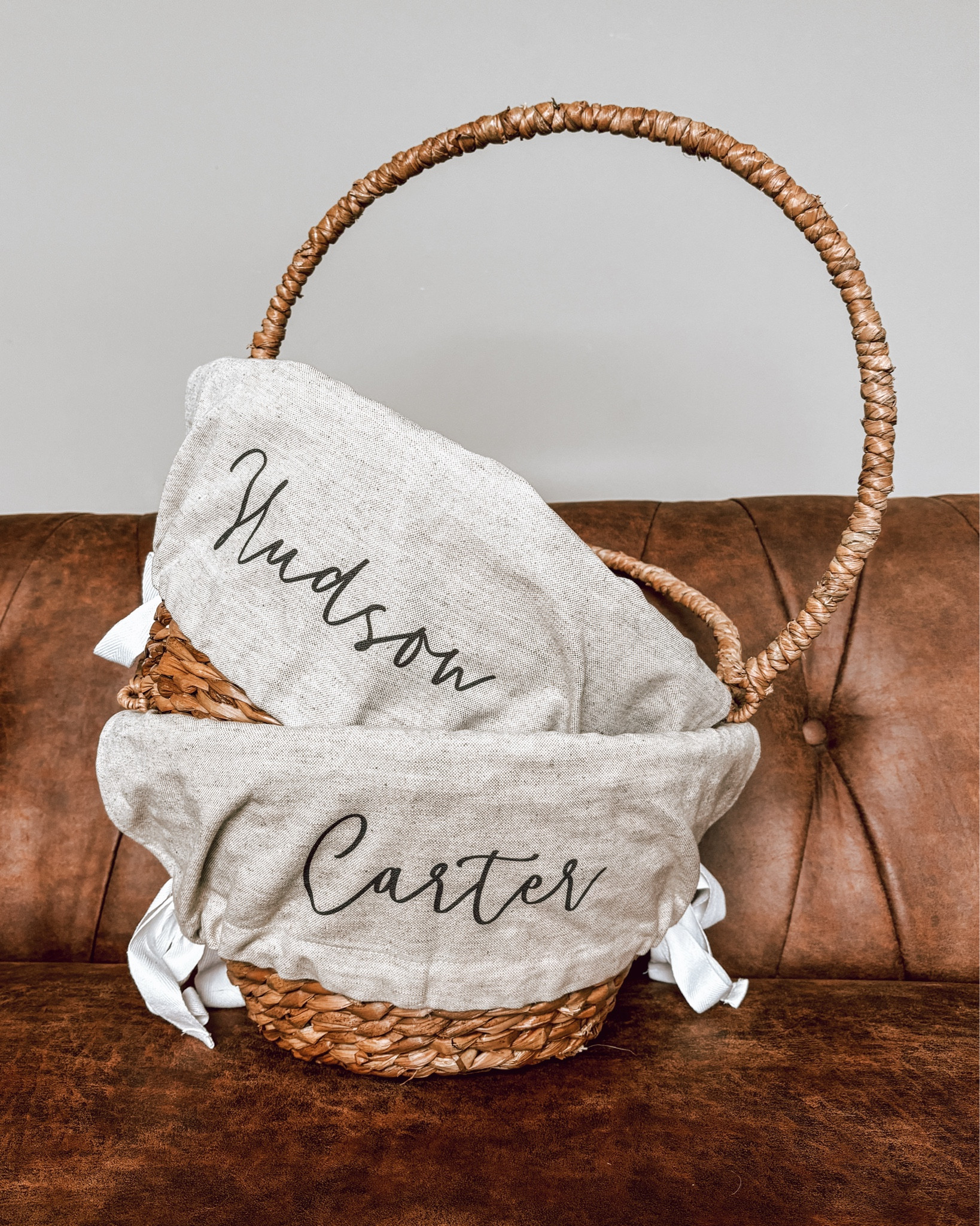 These seagrass Easter baskets are beautiful heirloom-quality pieces — sturdy & timeless.

I paired them with custom linen basket liners for that elevated, personalized touch. 🤎


#LTKKids #LTKBaby #LTKSeasonal