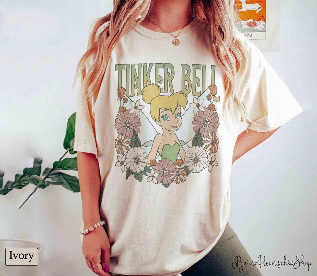 Tinker Bell Shirt, Tinkerbell Floral Comfort Color Shirt, Tinkerbell Birthday, Epcot Shirt, Epcot... | Etsy (US)