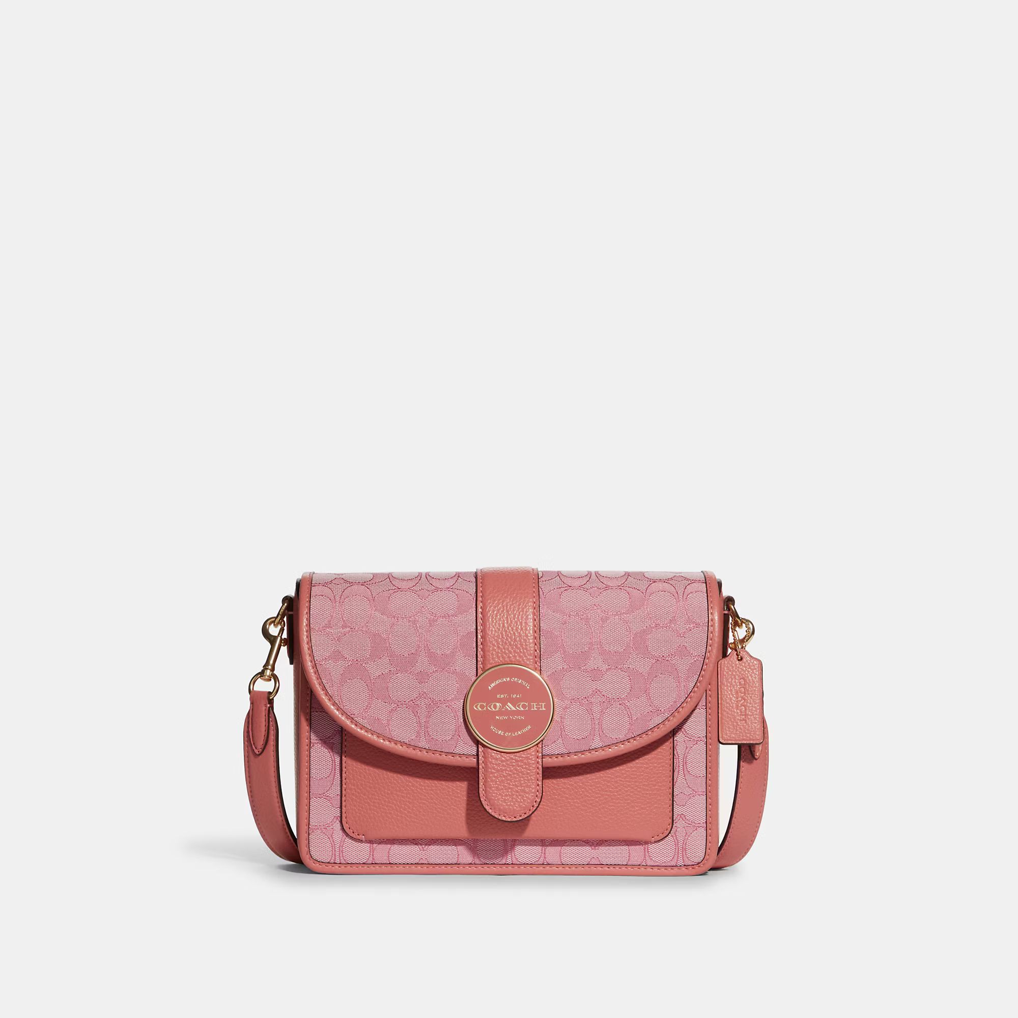 Coach Outlet Women's Lonnie Crossbody In Signature Jacquard - Pink | Coach Outlet