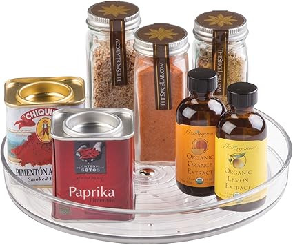 iDesign 58630 Rack, Small Plastic Cupboard Storage Condiments, Rotating Spice Jars Holder for Kit... | Amazon (UK)