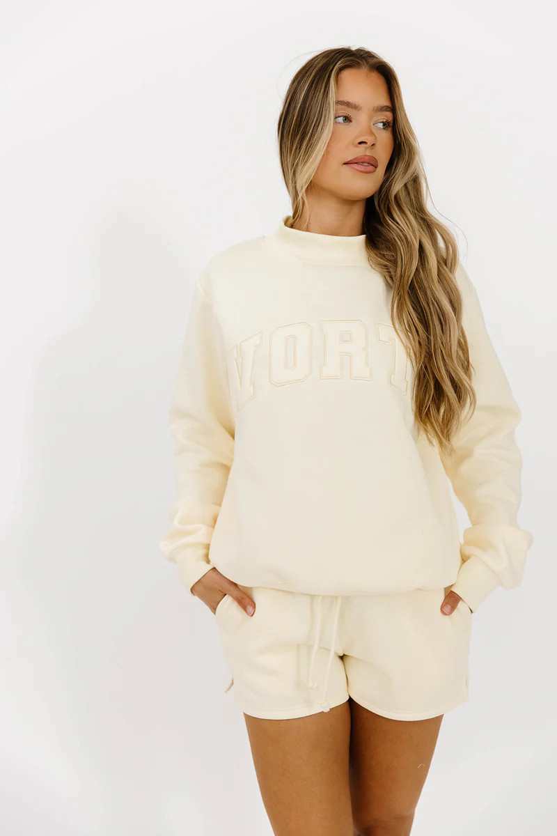 Basic Blank Sweat Shorts in Toasted Cream | Worth Collective