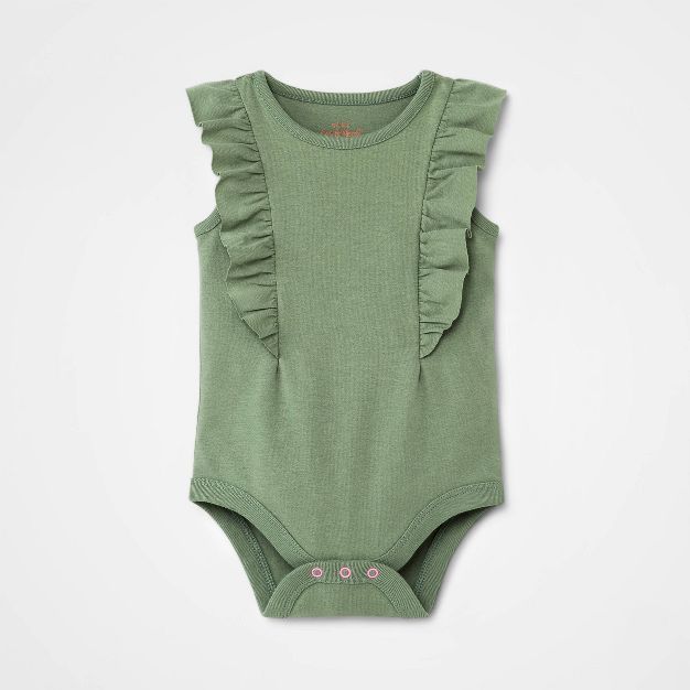 Baby Girls' Ruffle Bodysuit - Cat & Jack™ Sage Green | Target