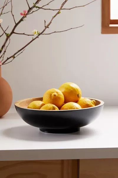 Painted Mango Wood Serving Bowl | Urban Outfitters (US and RoW)