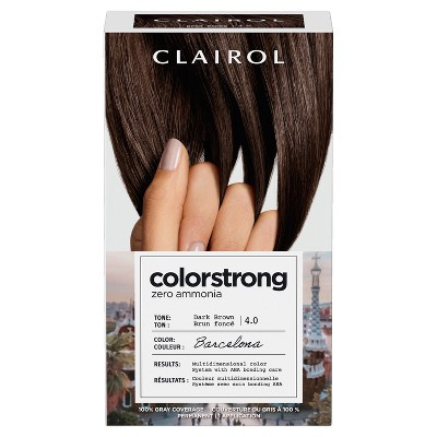Clairol ColorStrong Ammonia Free Permanent Hair Color Dye Kit - 4 Dark Brown: Hair Coloring, Contains Vitamin E, Paraben-Free, Contains Coconut Oil | Target