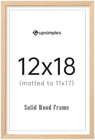 upsimples 12x18 Picture Frame Solid Wooden, Nursery Decor, 1Pack Natural | Amazon (US)