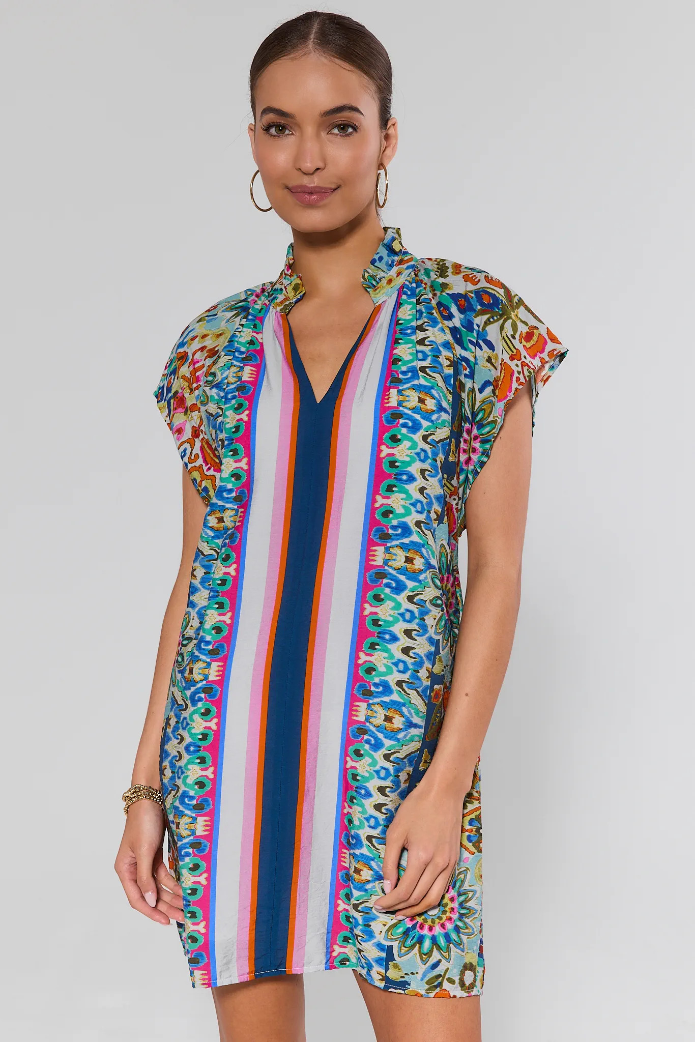 Rhonda Multi Printed Short Dress by THML | Avara