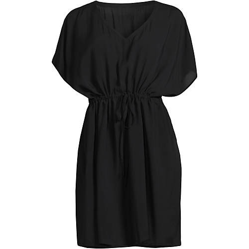 Women's Modal Short Sleeve Gathered Waist Swim Cover-up Dress | Lands' End (US)