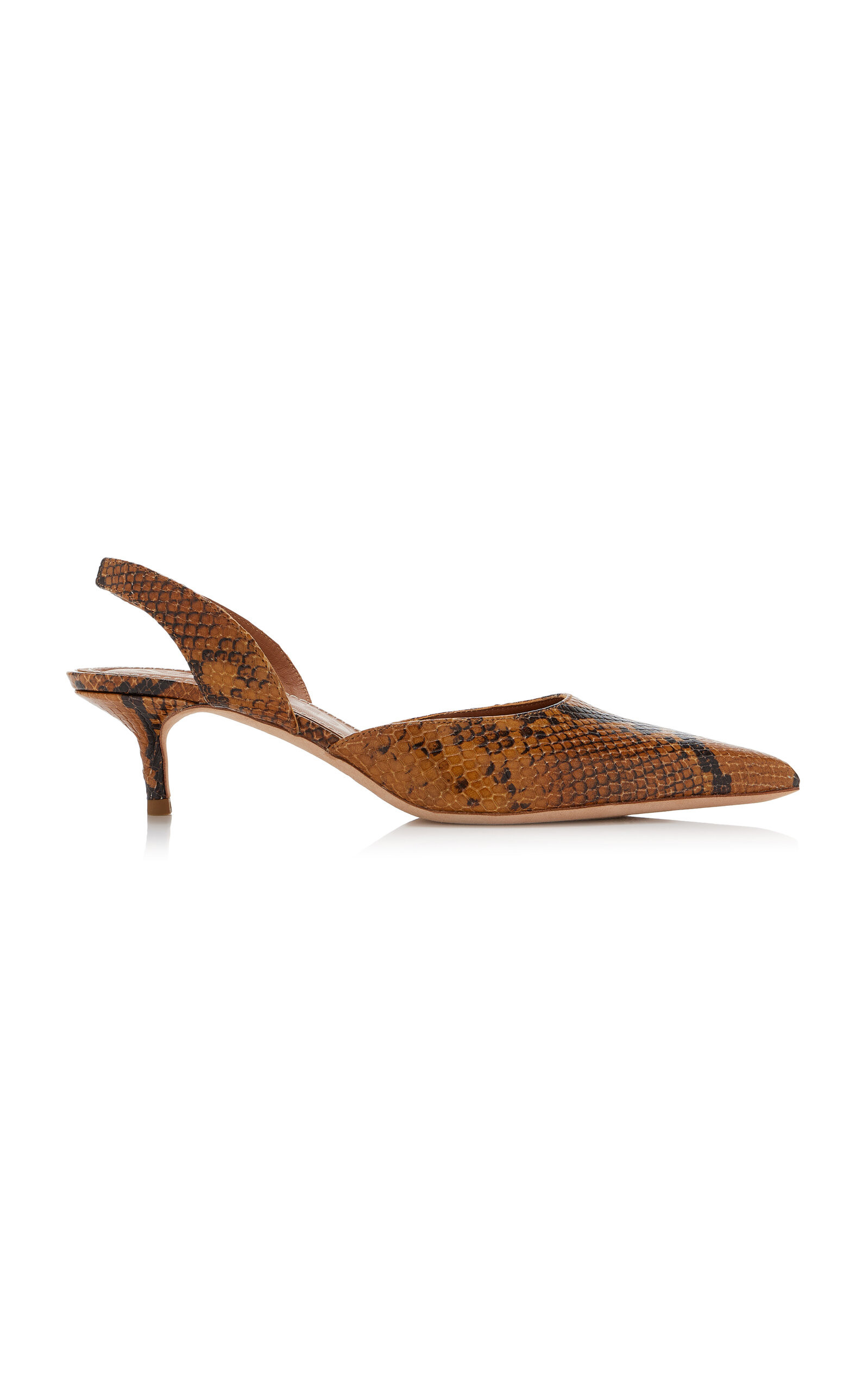 STAUD Sebastian Snake-Effect Leather Slingback Pumps - Moda Operandi | Moda Operandi (Global)