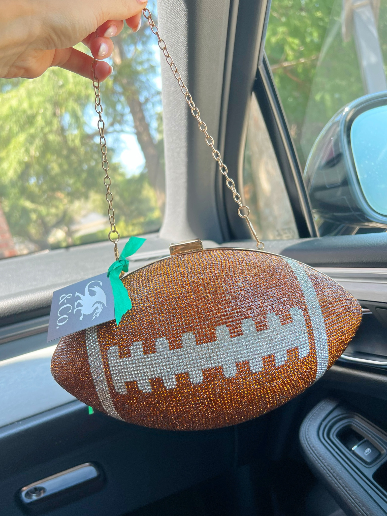 Football purse. Bling football purse. Game day outfit. College game day. NFL 

#LTKSeasonal #LTKunder50 #LTKstyletip