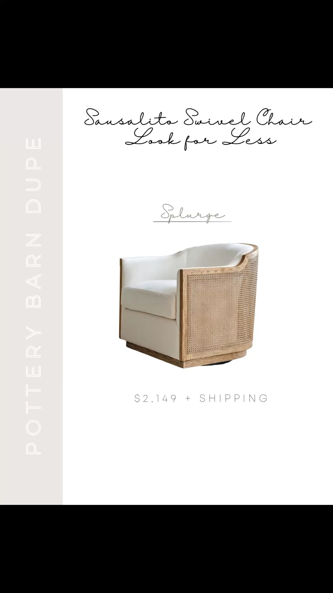 If you love the look of the Pottery Barn Sausalito swivel chair but not the price tag, these are the best look-for-less options I’ve found. Same beautiful combination of white upholstery and warm wood cane detail, just way more budget friendly 🤍 Linking my favorites here so you can easily compare.

#LTKSaleAlert #LTKHome