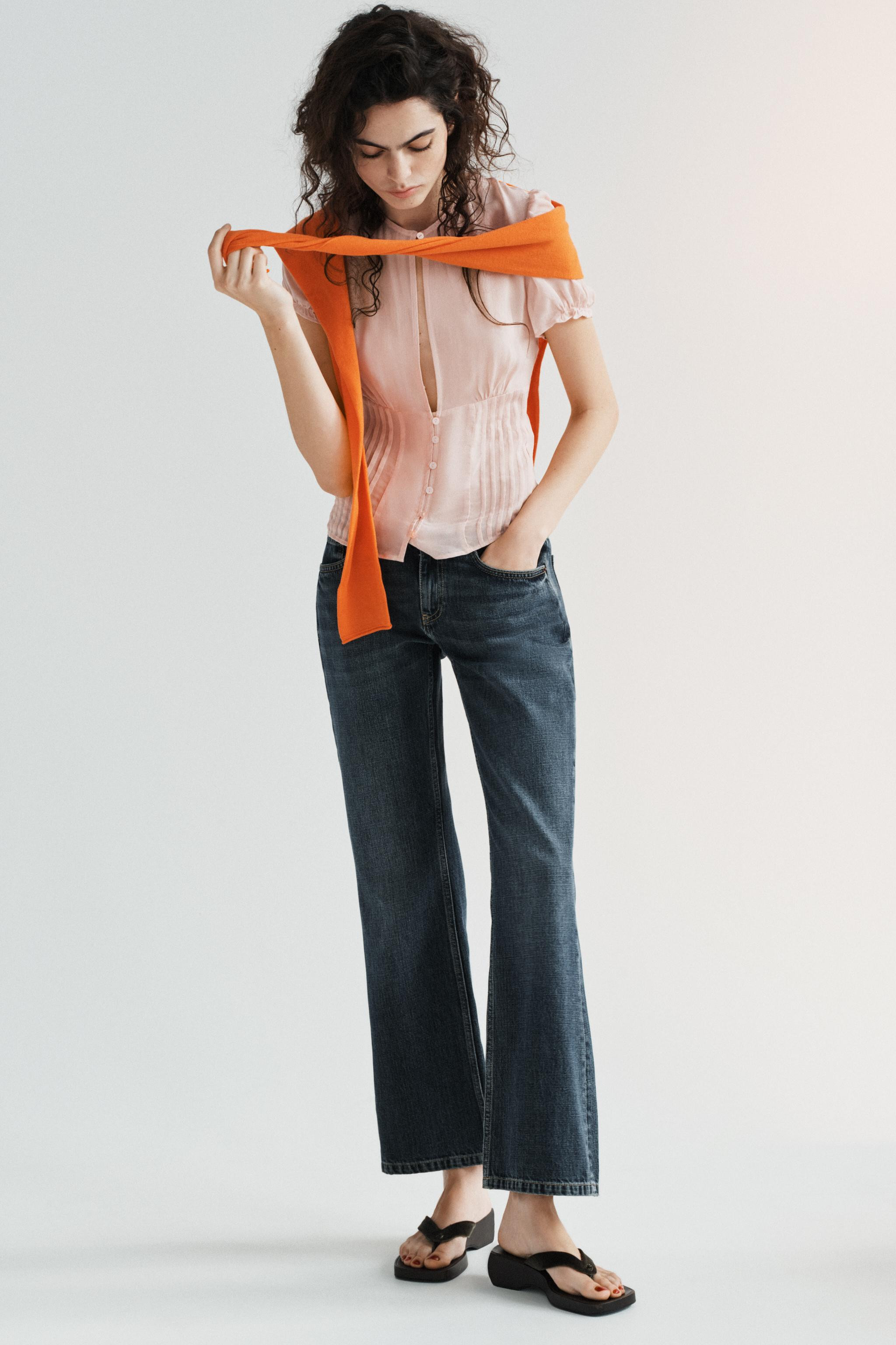 SEMI-SHEER GEORGETTE TOP | Zara US