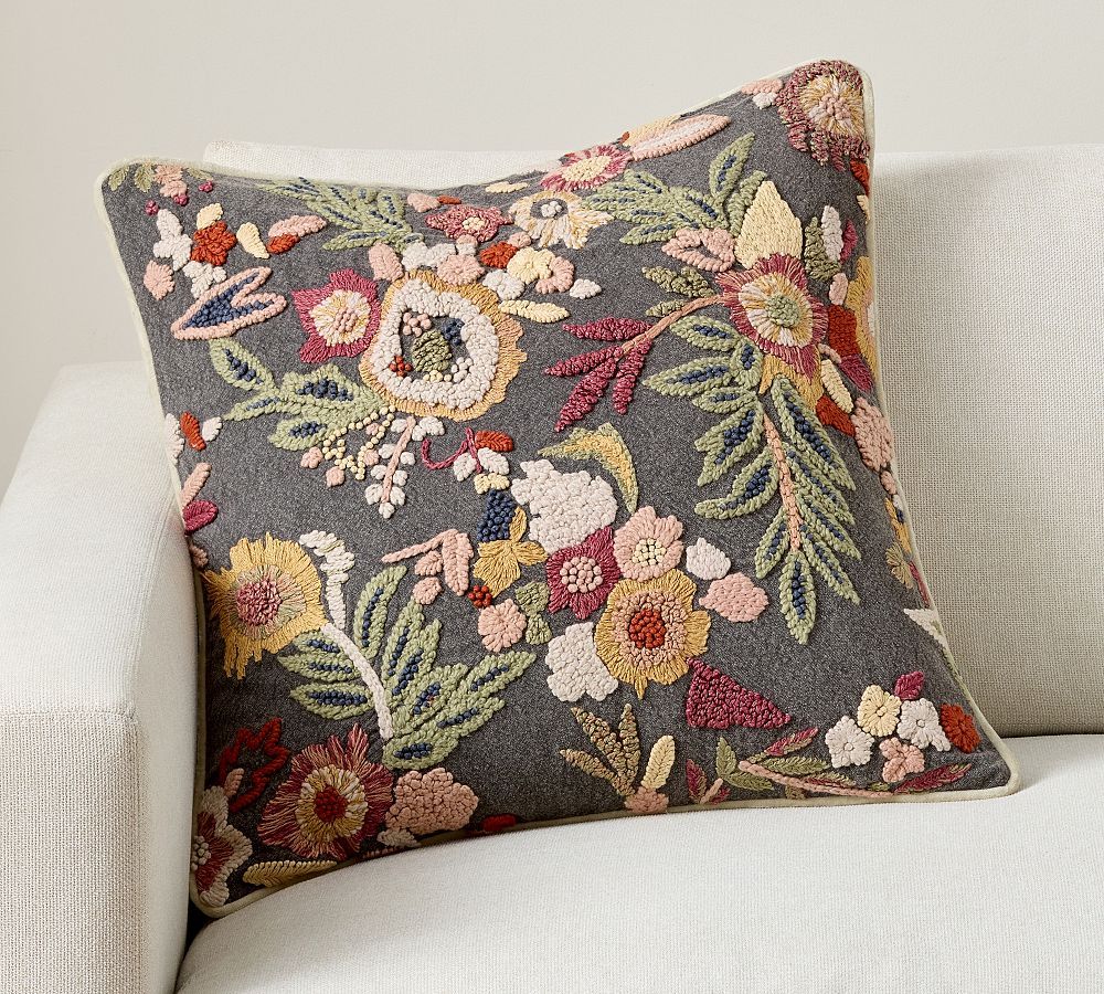 Arabella Embroidered Pillow | Pottery Barn (US)