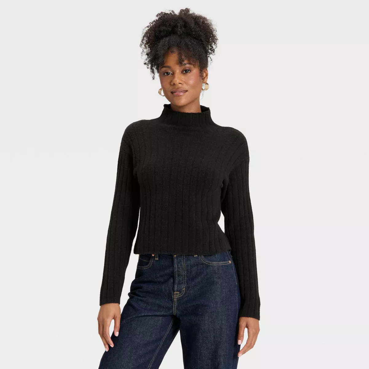 Women's Ribbed Mock Turtleneck Pullover Sweater - Universal Thread™ | Target