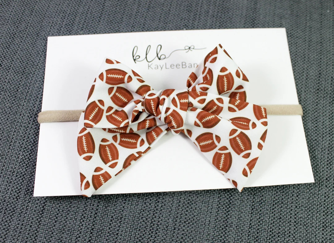 Football Bow Bow Headband Handtied Bow Pinwheel Bow - Etsy | Etsy (US)
