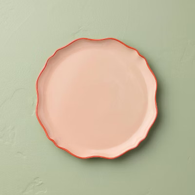 Irregular Edge Recycled Ceramic Plates Coral/Orange - Hearth & Hand™ with MagnoliaThis item is ... | Target