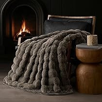 EVERGRACE Ultra Soft Luxury Fluffy Faux Rabbit Fur Throw Blanket, Thick Warm Fuzzy Blankets for B... | Amazon (US)