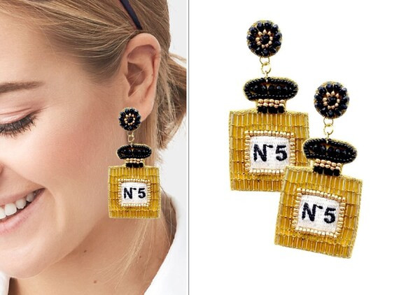 Perfume Earrings Seed Beaded Earrings Fun Earrings | Etsy | Etsy (US)