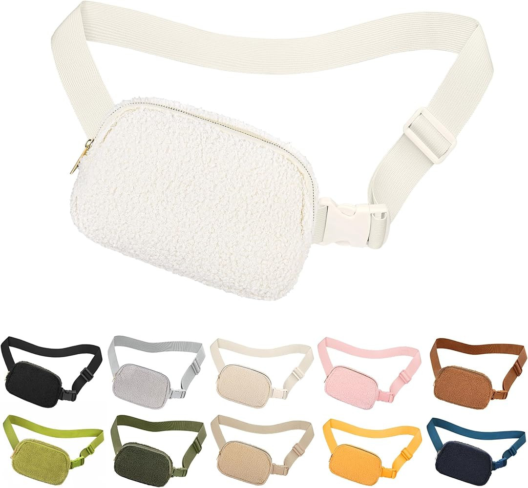 Fleece Fanny pack with Adjustable Strap for Women and Men Crossbody Bag Bum Bag, Waist Pack for H... | Amazon (US)