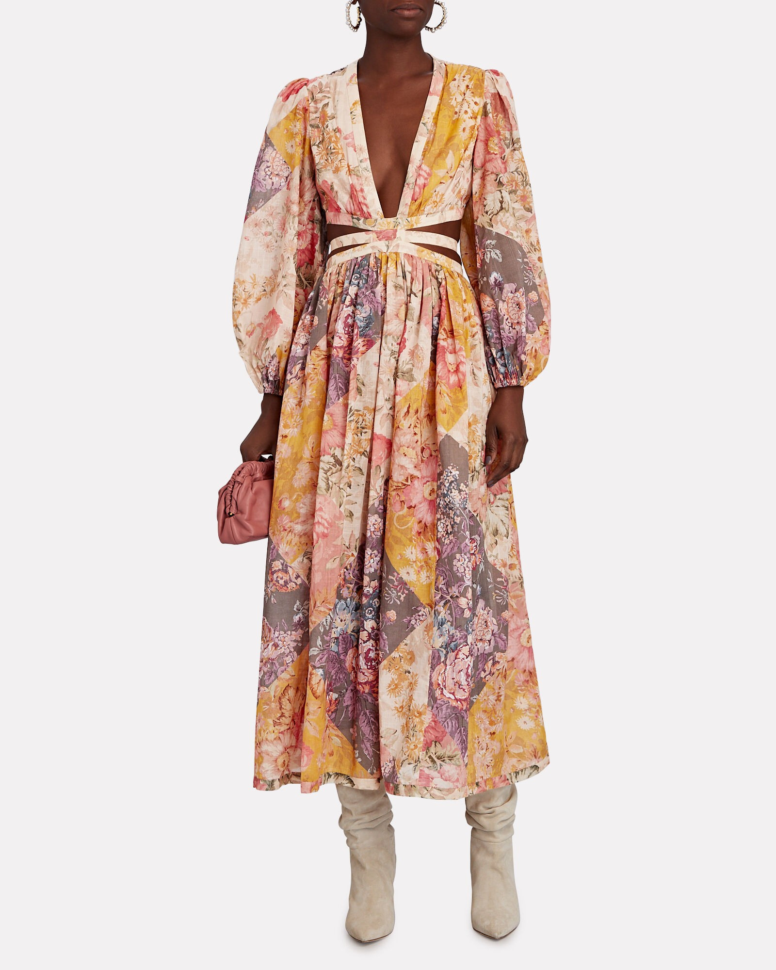 Patchwork Cut-Out Printed Maxi Dress | INTERMIX