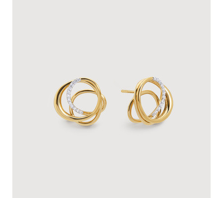 Nura Wrap Pavé Diamond Stud Earrings | Monica Vinader (US)