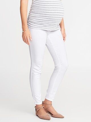 Maternity Premium Full-Panel Rockstar White Jeans | Old Navy US