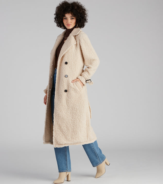 Locking Knit Down Sherpa Long Trench Coat | Windsor Stores