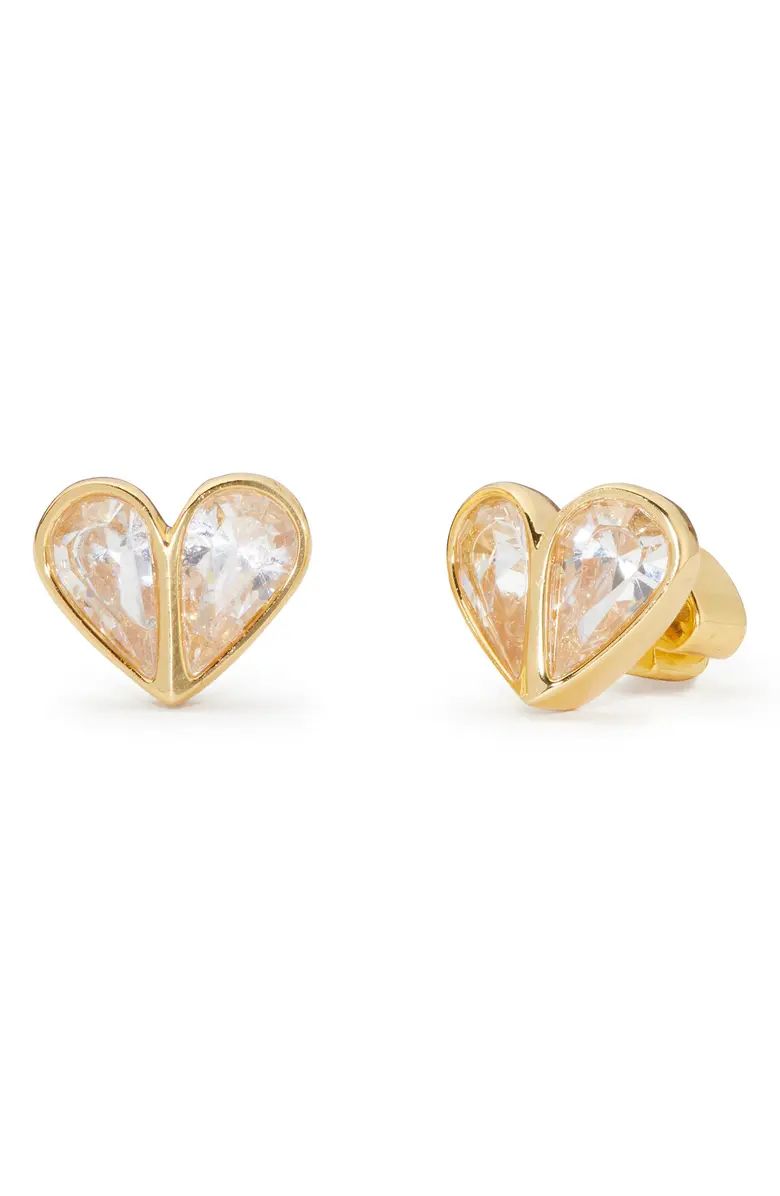 rock solid cubic zirconia heart earrings | Nordstrom