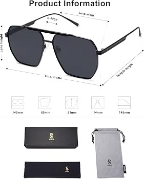 SOJOS Retro Oversized Square Polarized Sunglasses for Women Men Vintage Shades Classic Large Meta... | Amazon (US)