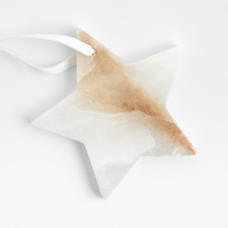 White Marble Star Christmas Tree Ornament + Reviews | Crate & Barrel | Crate & Barrel