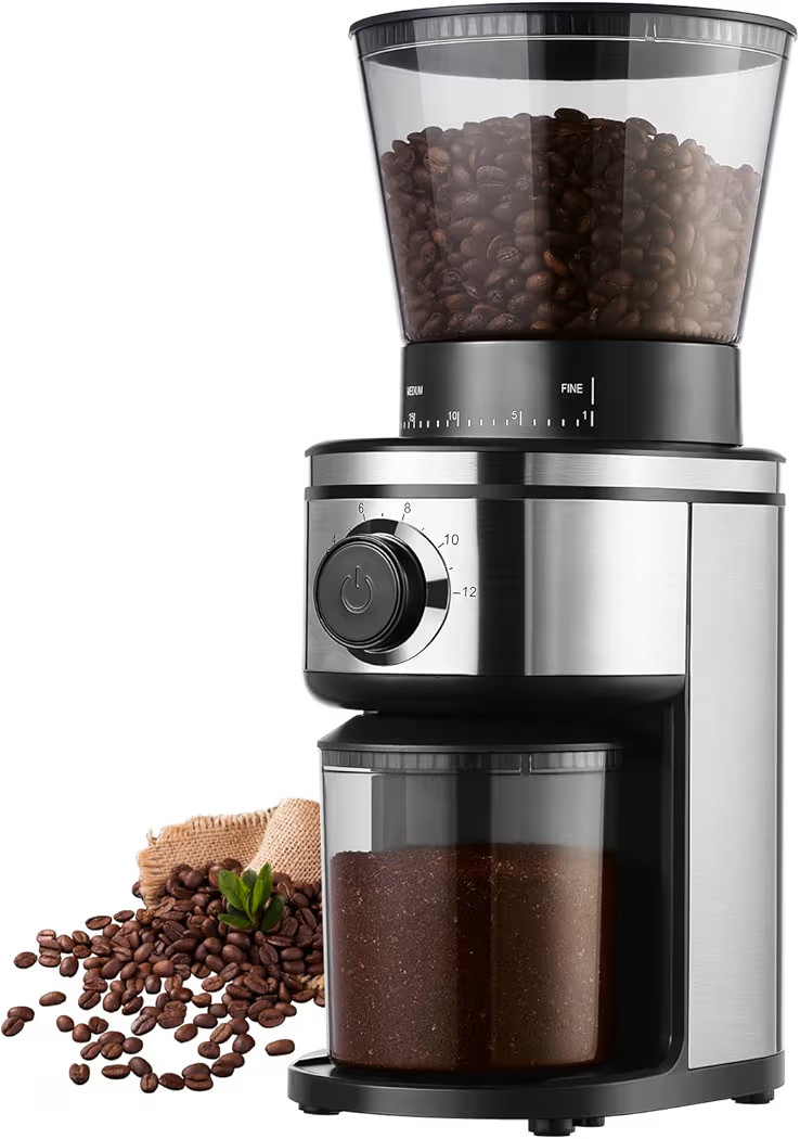 Burr Coffee Grinder, Electric Conical Coffee Bean Grinder With 30 Adjustable Grind Settings For 2... | Amazon (US)