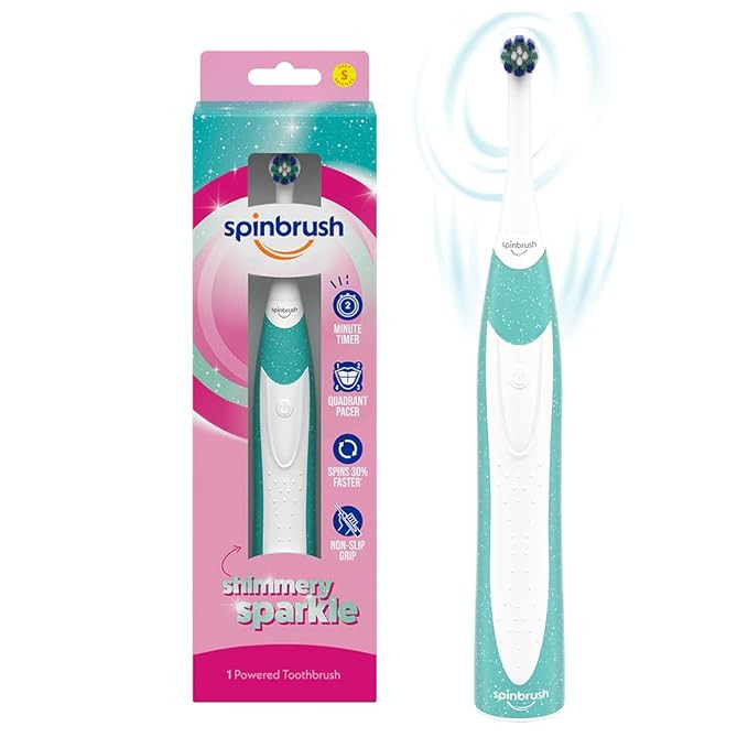Spinbrush Kids Electric Toothbrush, Shimmery Sparkle, Battery-Powered | Amazon (US)