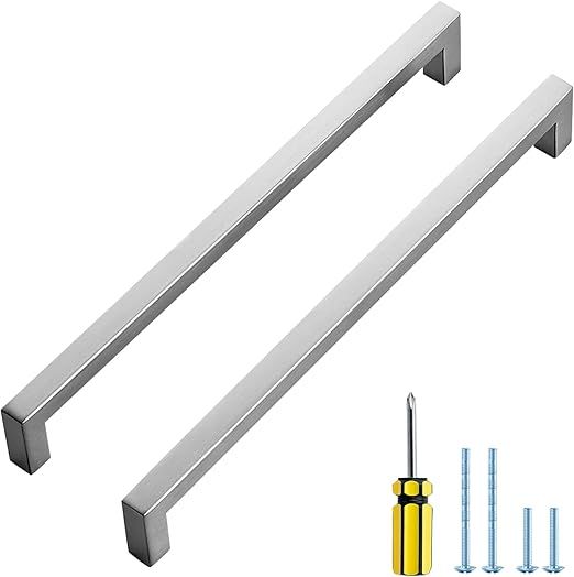 Ravinte 30 Pack Squre Cabinet Pulls 10 Inch Brushed Nickel Kitchen Cabinet Handles Silver Kitchen... | Amazon (US)