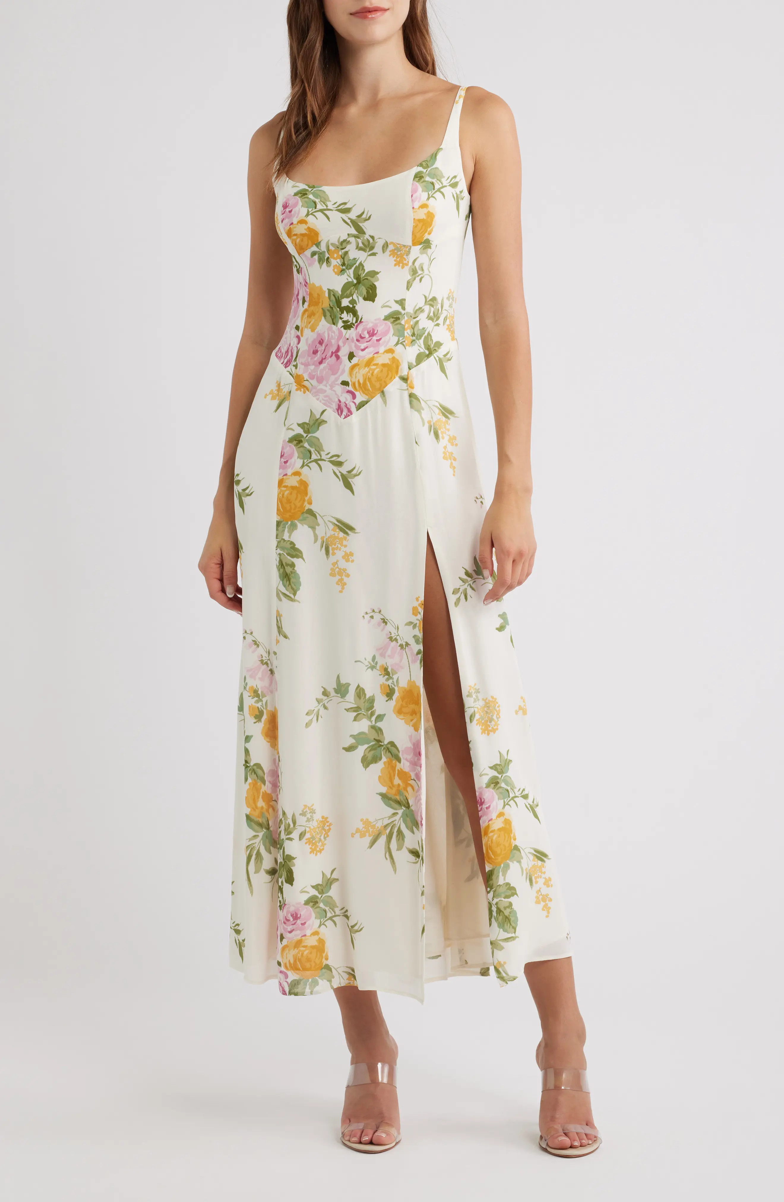 Reformation Ailany Floral Print Sundress in Rose Perfume at Nordstrom, Size 4 | Nordstrom