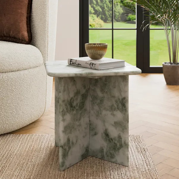 Lana Marble Small Side Table | Dunelm
